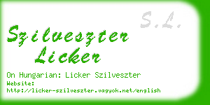 szilveszter licker business card